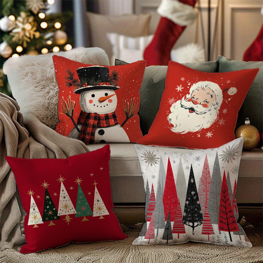 Christmas Tree Pattern PillowcaseSuitable for Sofa Car Bedroom Decorative Cushion Cover Pillow Cover