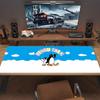 Penguin Silhouette Art Large Size Mouse Pad Large Gaming Table Cushion Nonslip Laptop Tablet Big Mousepad Xxl Mat Mini Pc Playmat With Lock Edge