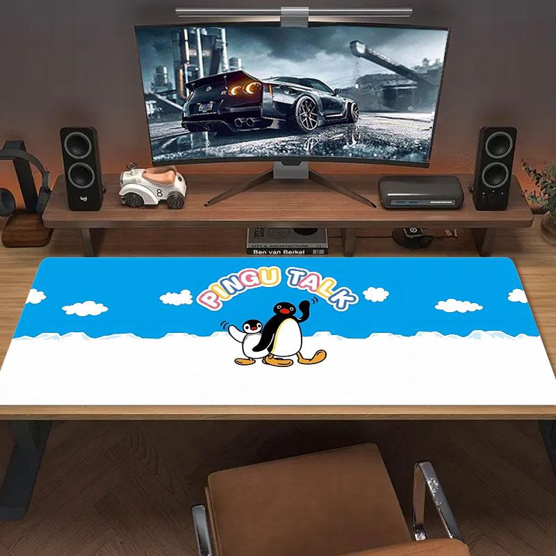 Penguin Silhouette Art Large Size Mouse Pad Large Gaming Table Cushion Nonslip Laptop Tablet Big Mousepad Xxl Mat Mini Pc Playmat With Lock Edge