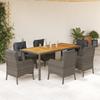 Vidaxl 7-Cz. Set di Mobili da Giardino con Cuscini, Grigio, Rattan PE
