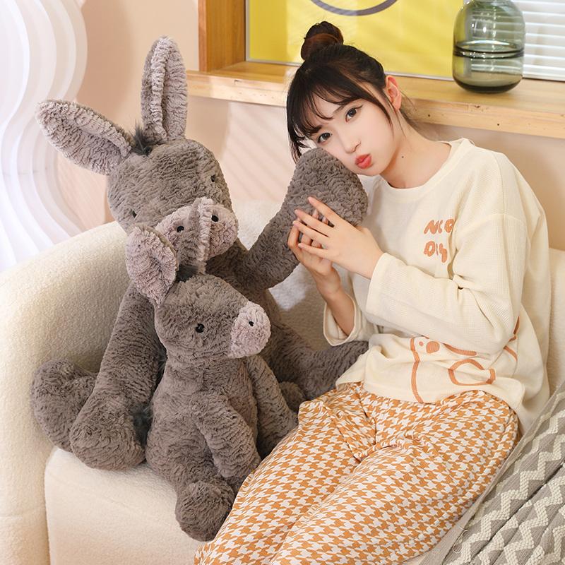 23/40/60CM Cute Burro Peluche Toys Lovely Grey Donkey Plush Dolls Stuffed Soft Animal for Baby Infant Birthday Room Decor Gifts