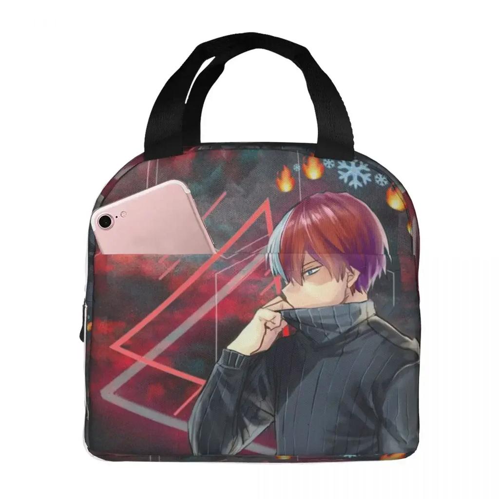 Academia My Hero Todoroki M6 Insulated Lunch Bag for Kids School Cooler Thermal Food Box Tote Portable Lunch Boxes Container