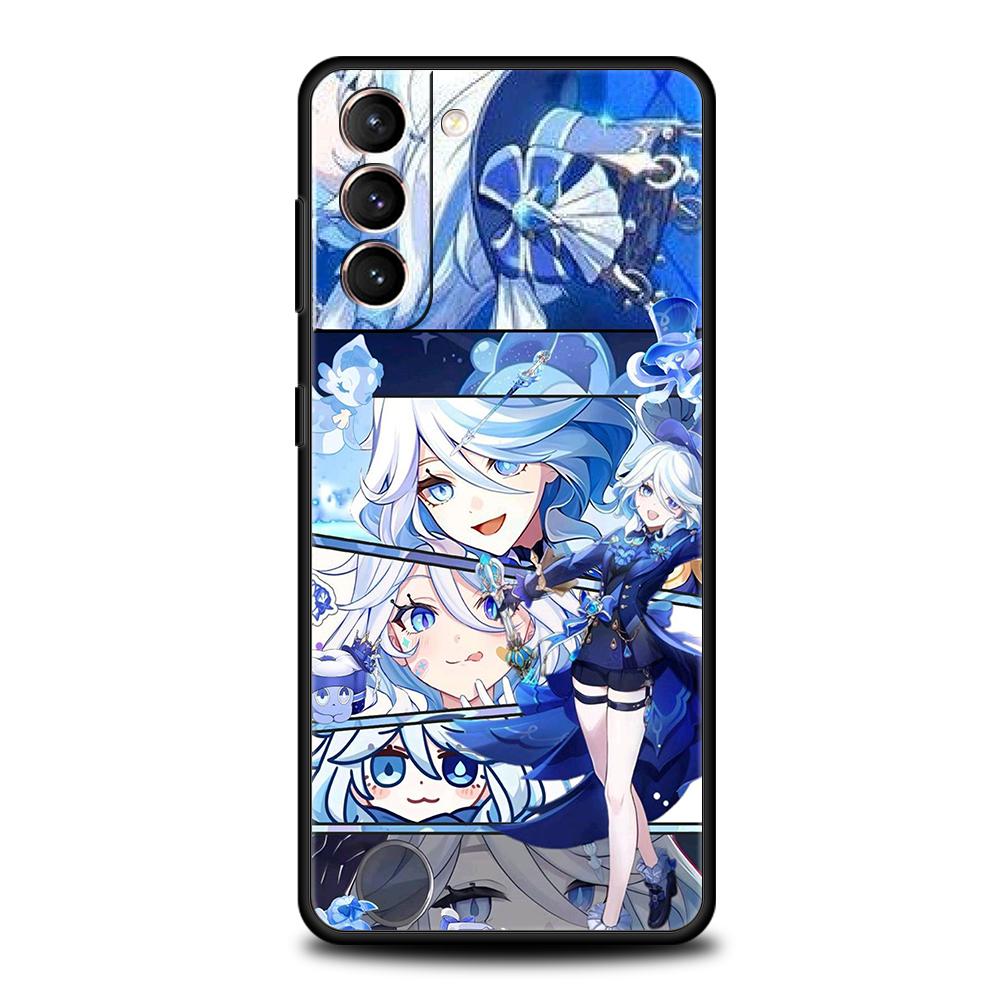 Genshin Impact Lovely Furina Phone Case For Samsung Galaxy S25 Edge S24 S23 S22 Ultra S20 S21 FE 5G S10 S9 Plus S10E Soft Cover