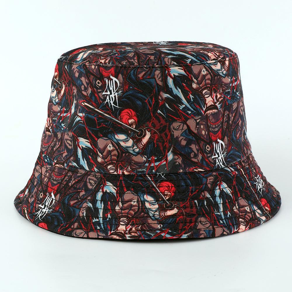 One Piece Anime Luffy Block for Men and Women, One Piece Outdoor Sun Protection Versatile Pot Hat, Printed Bucket Hat