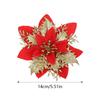 10pcs Christmas Ornament Flower 14cm Glitter Artificial Christmas Flowers Tree Ornaments For Home New Year Gifts Wedding Decor
