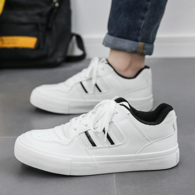 

Мужская обувь Tide 2025 Весна Дышащая парусиновая обувь Мужская платформа Универсальная белая обувь Повседневная обувь для скейтборда Мужская - Цин 39