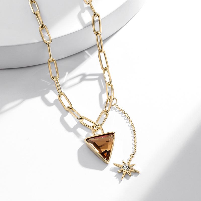 

2025 Trend Retro Amethyst Geometric Clavicle Necklace