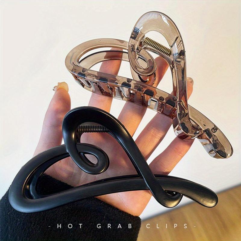 Vintage Heart Shape Plastic Hair Claw for Women Back Hair Holder Headband Elegant Hair Clips Hairpin Fashion Hair Accessories