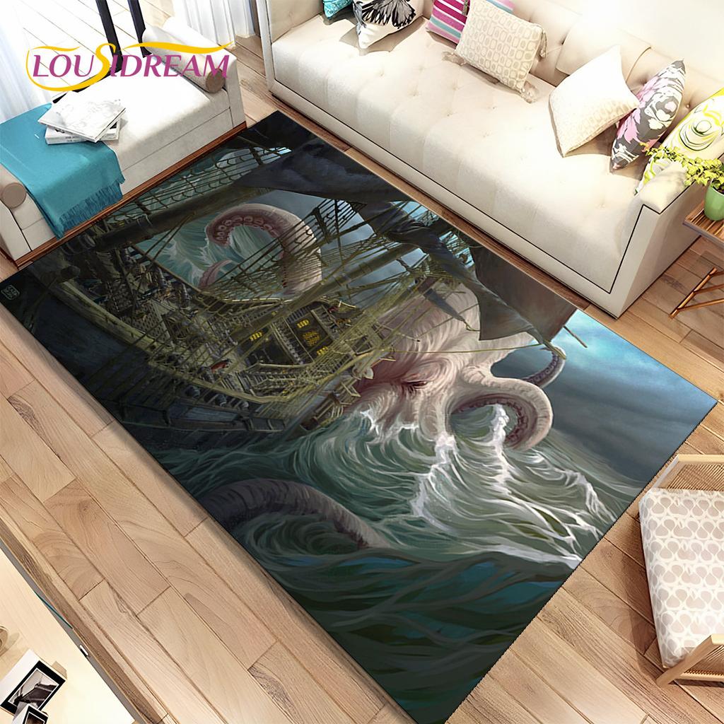 Un bateau pirate, une barque, un bateau, un tapis pour la maison, le salon, la chambre à coucher, un canapé, un paillasson, un tapis de sol antidérapant