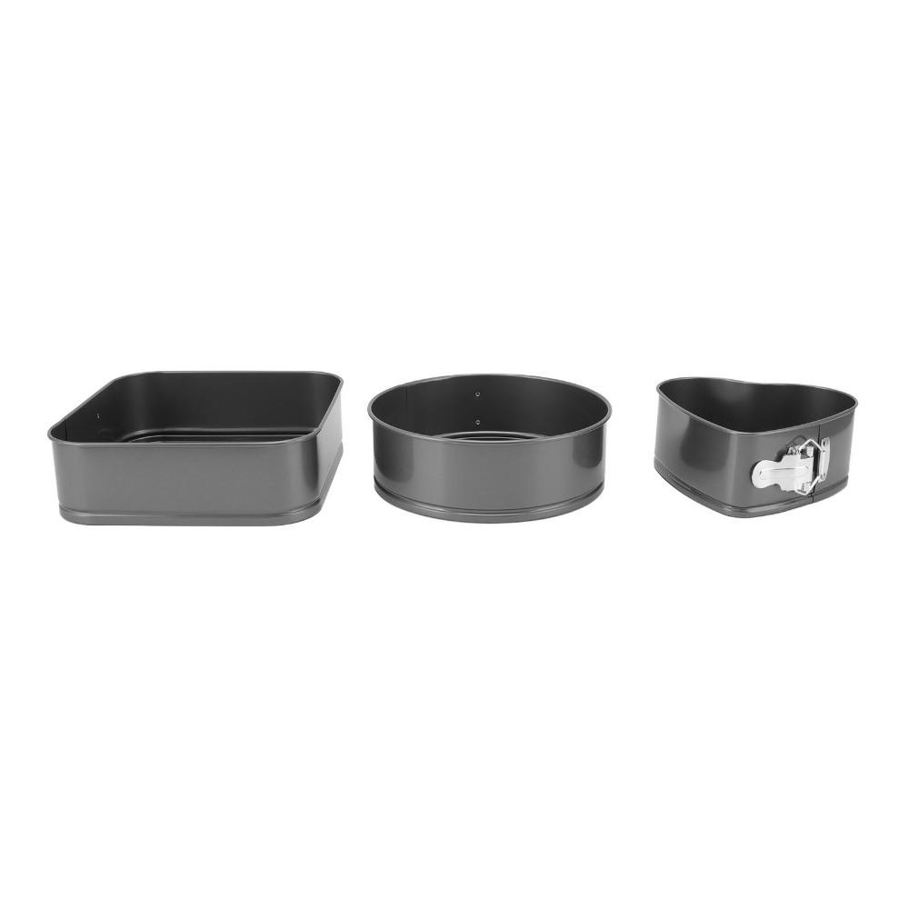 3pcs Carbon Steel Springform Pan Set Removable Bottom Cheesecake Pan Set  Home Kitchen DIY Baking