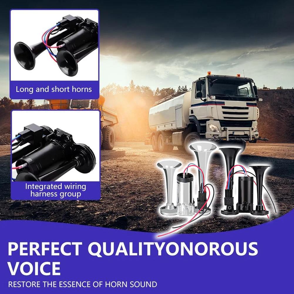 600DB Horn 12V Super Loud Car Electric Horn Dual Trumpets Air Horn Speaker For Car SUV Vehicle Boat Dual Trumpet Train Horn C0E2
