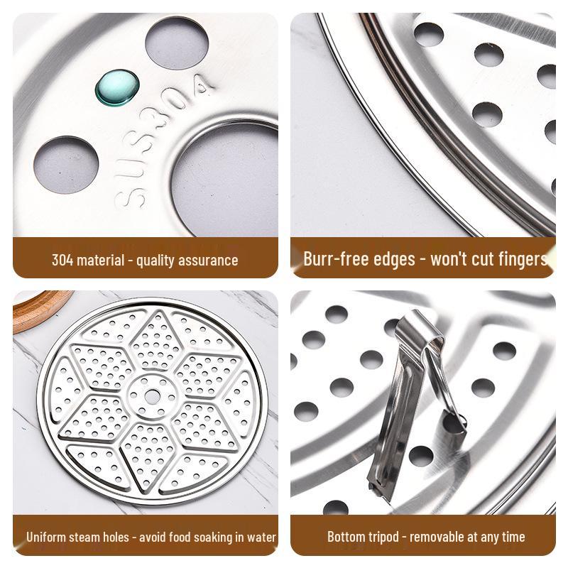 304 Stainless Steel Steaming Plate for Baozi and Dumplings - Round Steamer Sheet for Home Water Bath Use