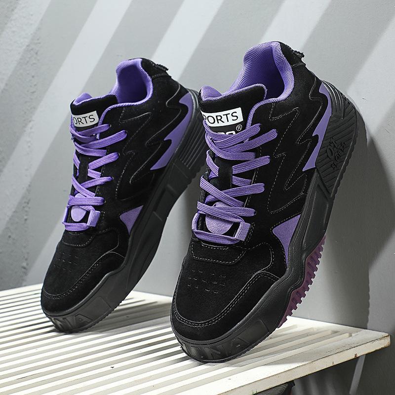 

Spring new color matching mesh casual fashion round head high-top retro young men s shoes breathable 44