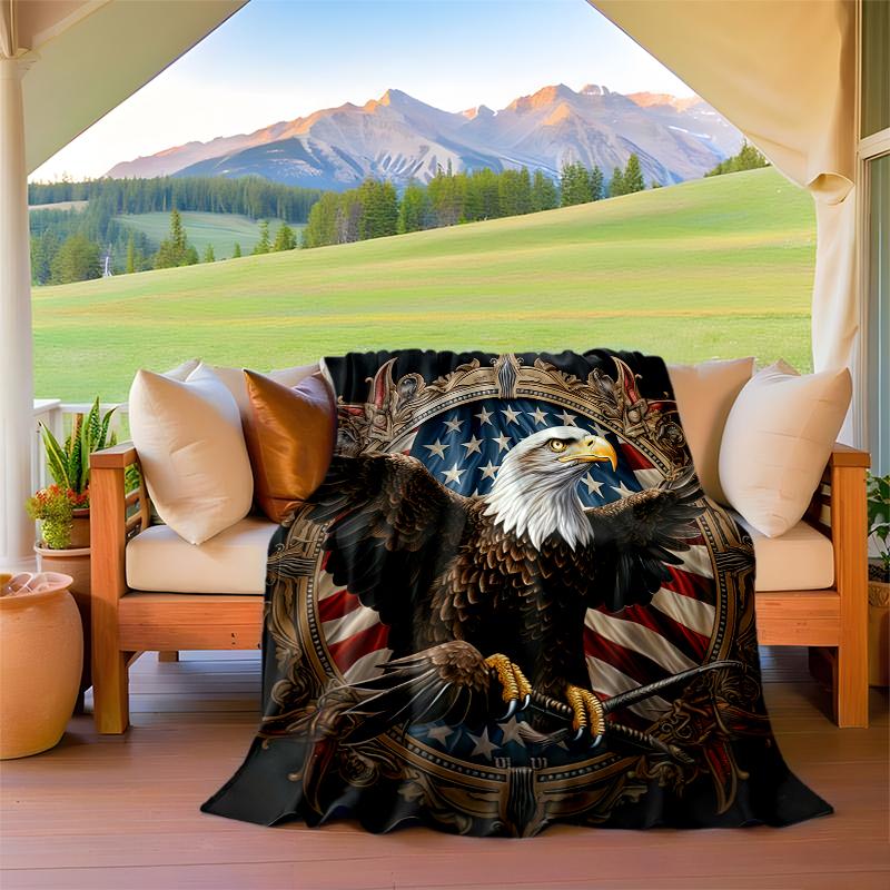 1pc American Bald Eagle Poster blanket, al season lightweigh Poster blanket home office outdoor nap multifunc Poster blanketional blanket