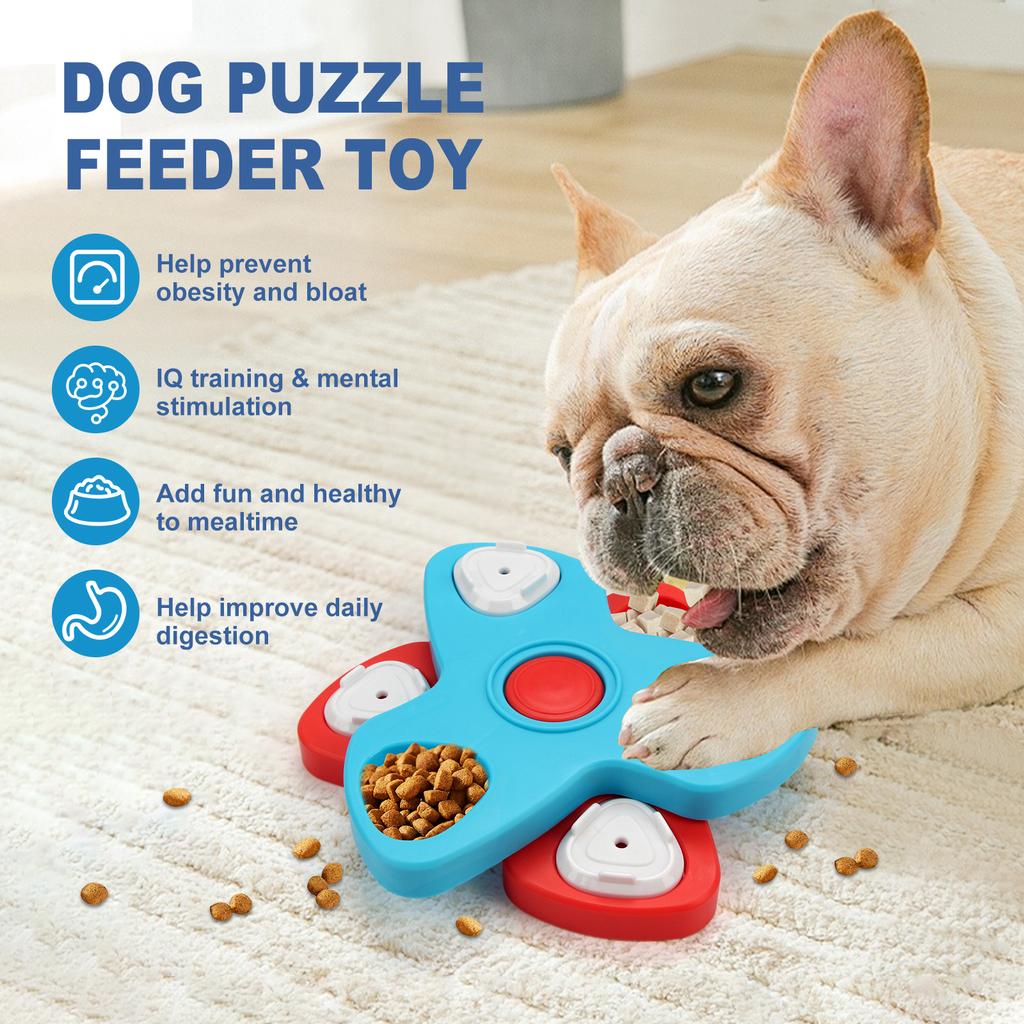 2 Spinning Layers Dog Puzzle Toy Slow Feeder Interactive Increase Dogs Food Puzzle Feeder Toys for IQ Training Mental Enrichment