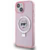 Karl Lagerfeld Klhmp15Shmrschp Iphone 15 / 14 / 13 6.1 Różowy/Pink Hardcase Ring Stand Choupette Head Magsafe