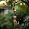 Bronze Lucky Cat Wind Chime Pendant Metal Wind Bell Tassels Figurines Japanese Feng Shui Home Decorations Gift