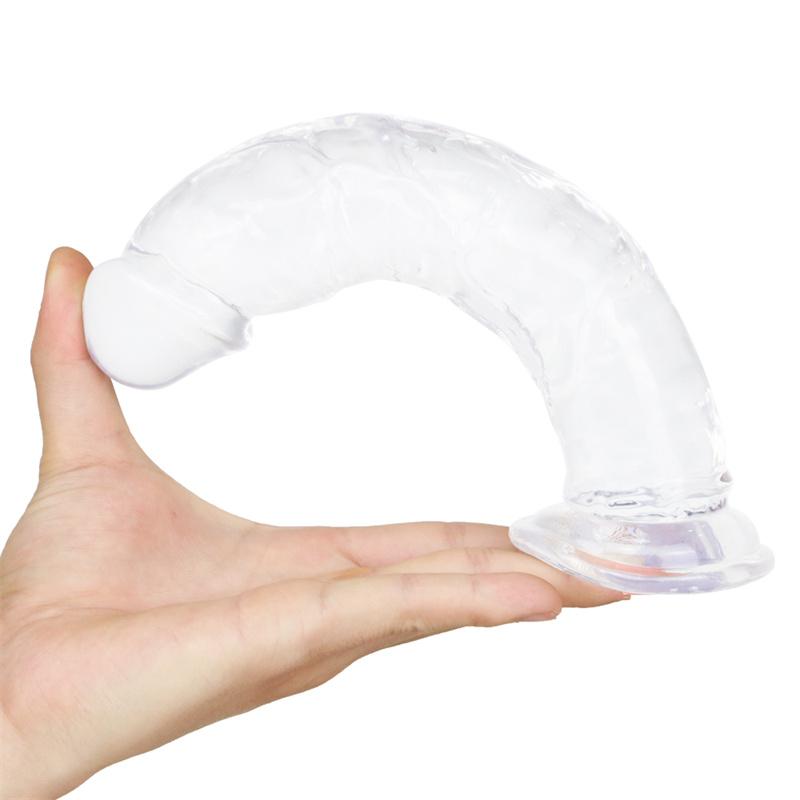 Straight General Eggless Dildo Crystal Simulation Penis Transparent Jelly Wearing Female Masturbation Device