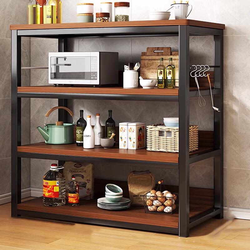 Modernes Stahl-Holz Küchenregal mit Schutzgitter