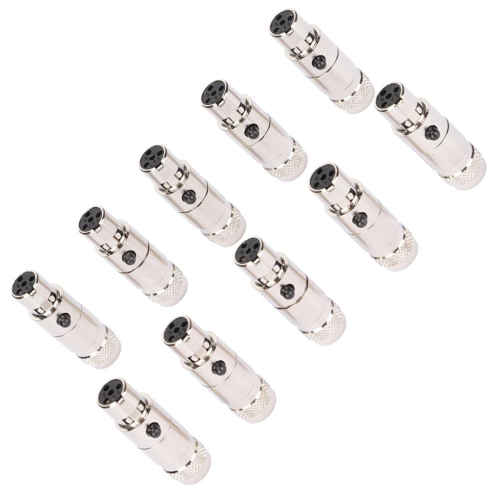 10PCS Metal 4 Cores XLR Female Plug Microphone Cable Adapter  for Monitor Speaker