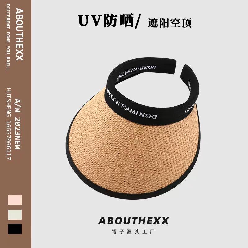 

Sunscreen hat women s summer sun hat empty top vinyl new Lafite straw hat big brim cycling sun hat Adjustable хакі