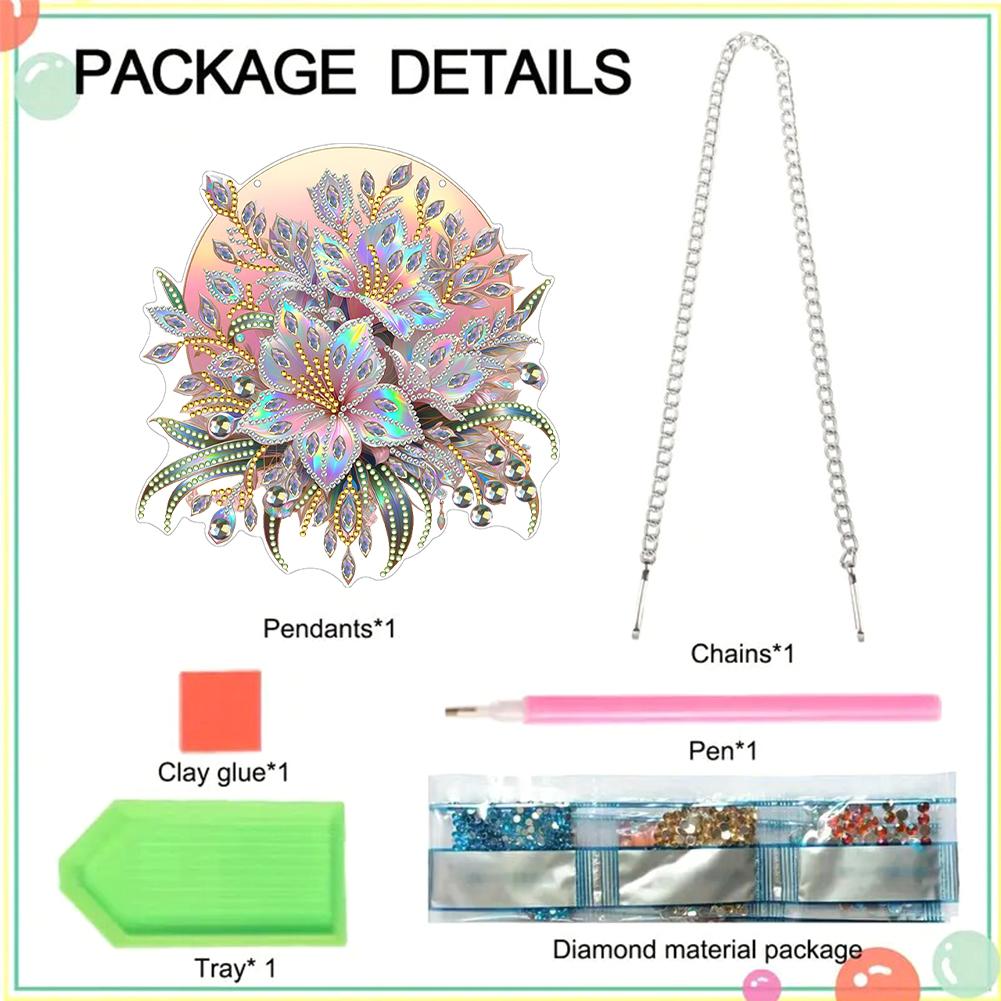 Acrylic Animal Shoes Flower Diamond Painting Hanging Pendant 5D DIY Diamond Painting Dots Pendant for Garden Window Decor