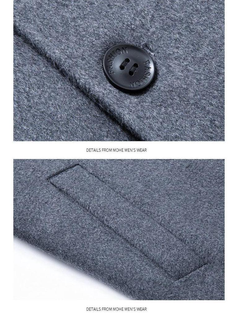 2025 Men's Winter Light Luxury Wool Mid-Length Business Coat