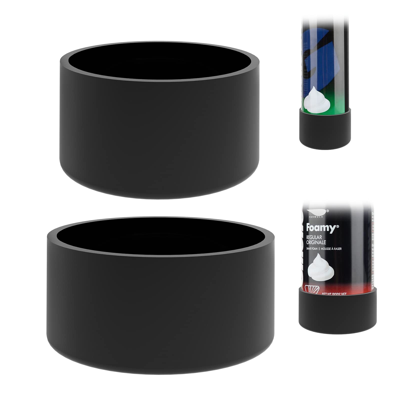 

Linkidea Shave Gel Can Rust Holder, Silicone Rubber Shaving Foam Stand, Fits Most Shave Gels (M + L Sizes, 2 Pack)