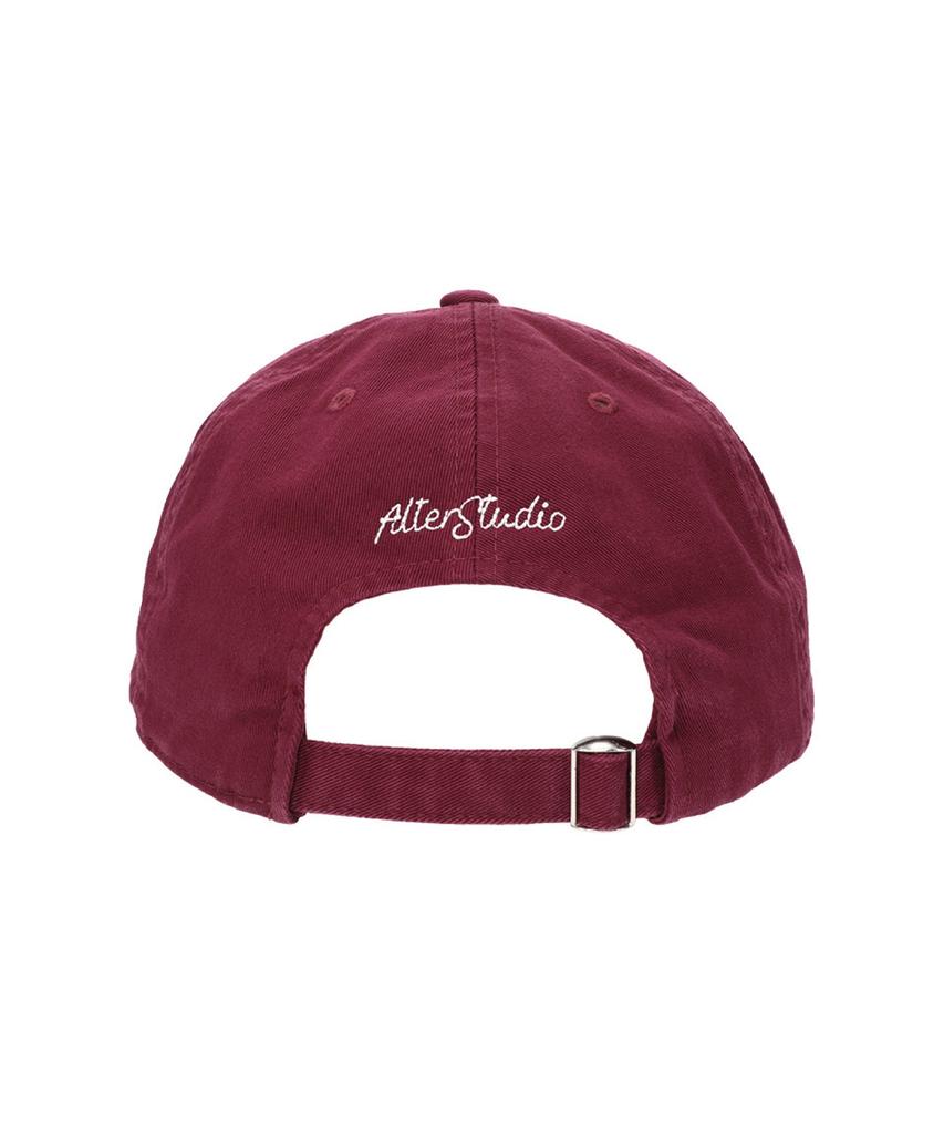 ALTER STUDIO Washed Zigzag Logo Cap_Burgundy