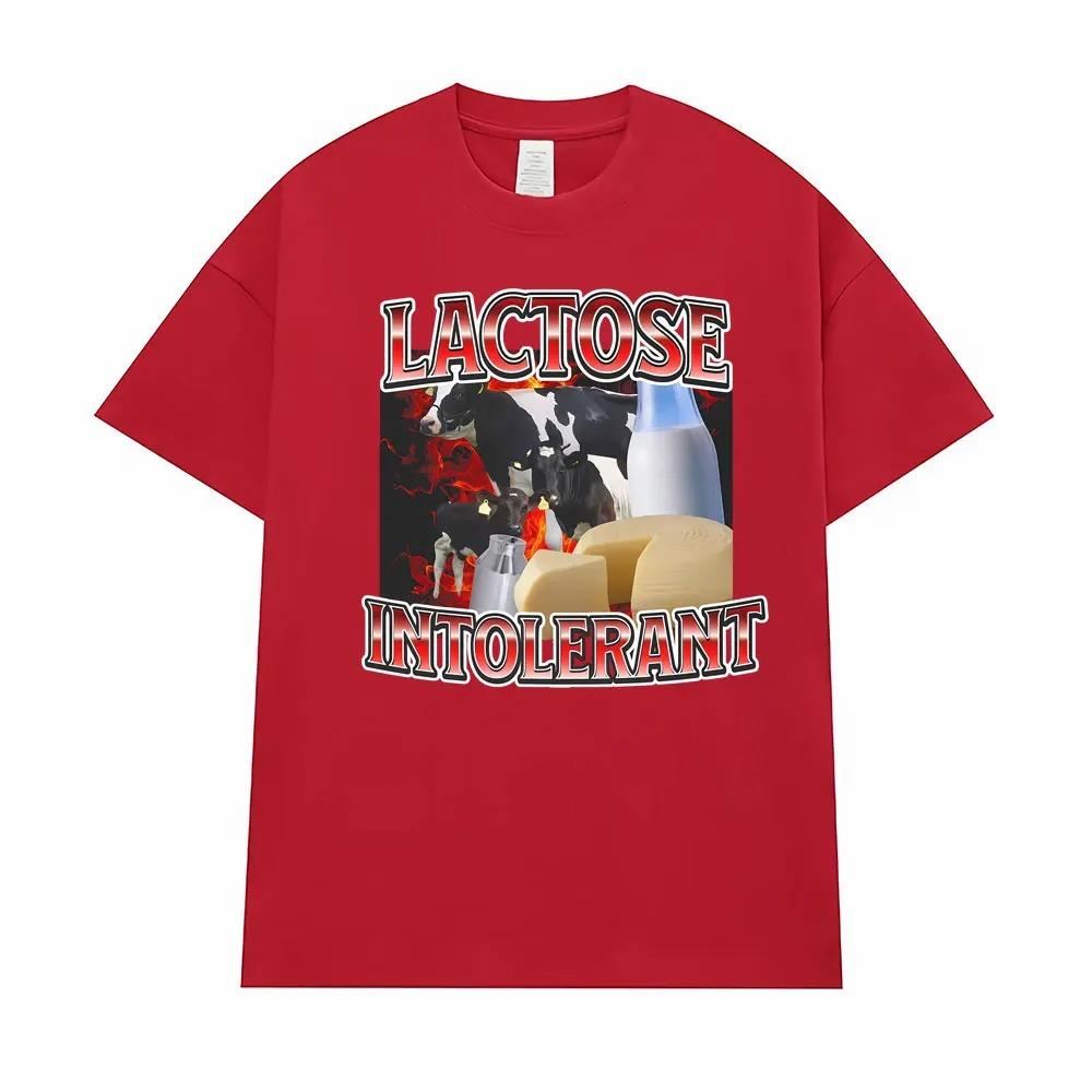 Lactose Intolerance Humor Graphic TShirt for Dairy Allergy Unisex Retro Fashion Cotton Tee Comfortable Casual Tshirt S