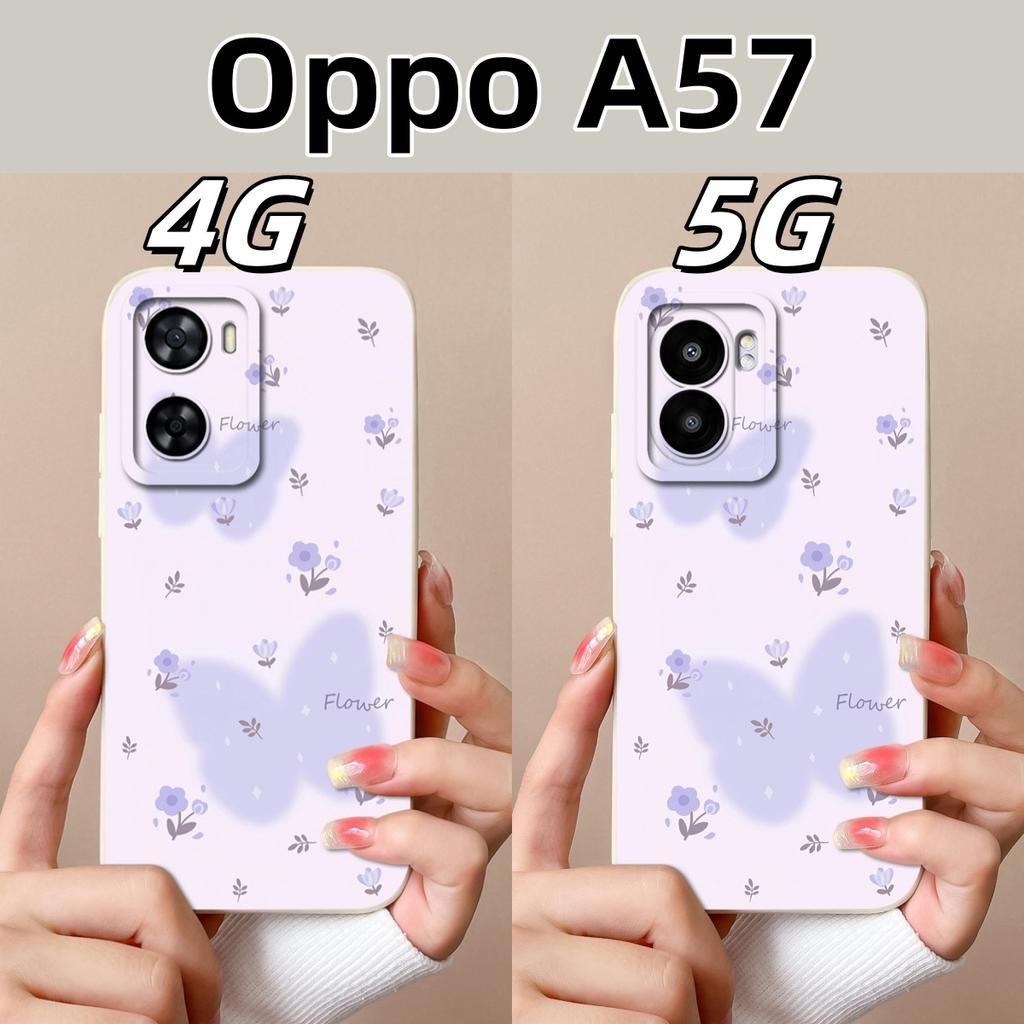 For Oppo A57 A57S A57E Case Cute Cartoon Soft Liquid Silicone Back Cover For Oppo A 57 4G 5G Full Protection Shockproof Bumper