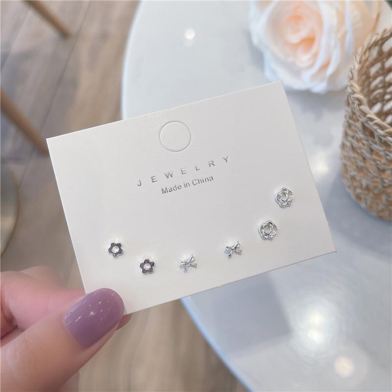 Set nou de cercei stud cu ac din argint S925 pentru femei fete cercei mini simpli drăguți rafinați bijuterii cadou vânzare directă en-gros