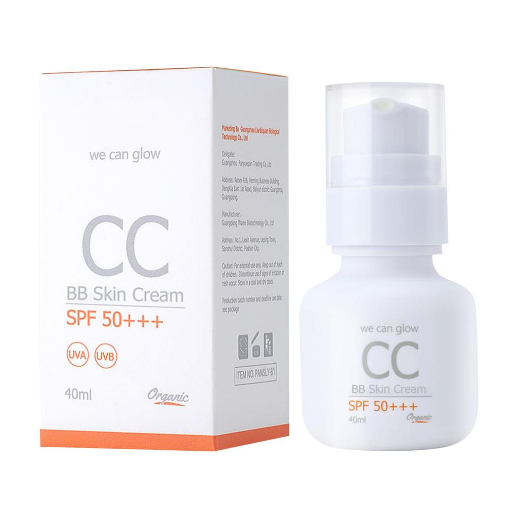 Sunscreen, Moisturizing Sunscreen, Lightweight Finish, Refreshing Make-up Cream, Concealer,40ML