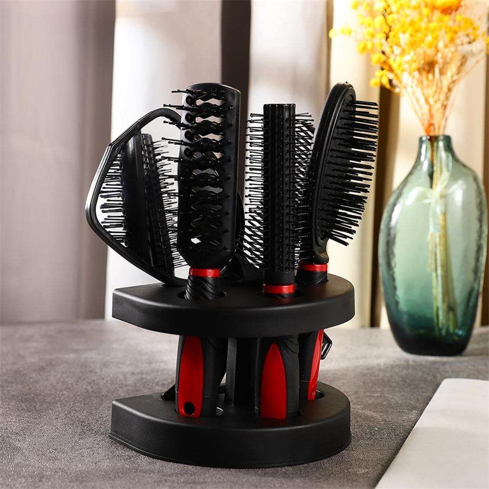 Styling Salon Hair Brush Comb Mirror Set Massage Comb Mirror Stand Holder Hair Brush Set