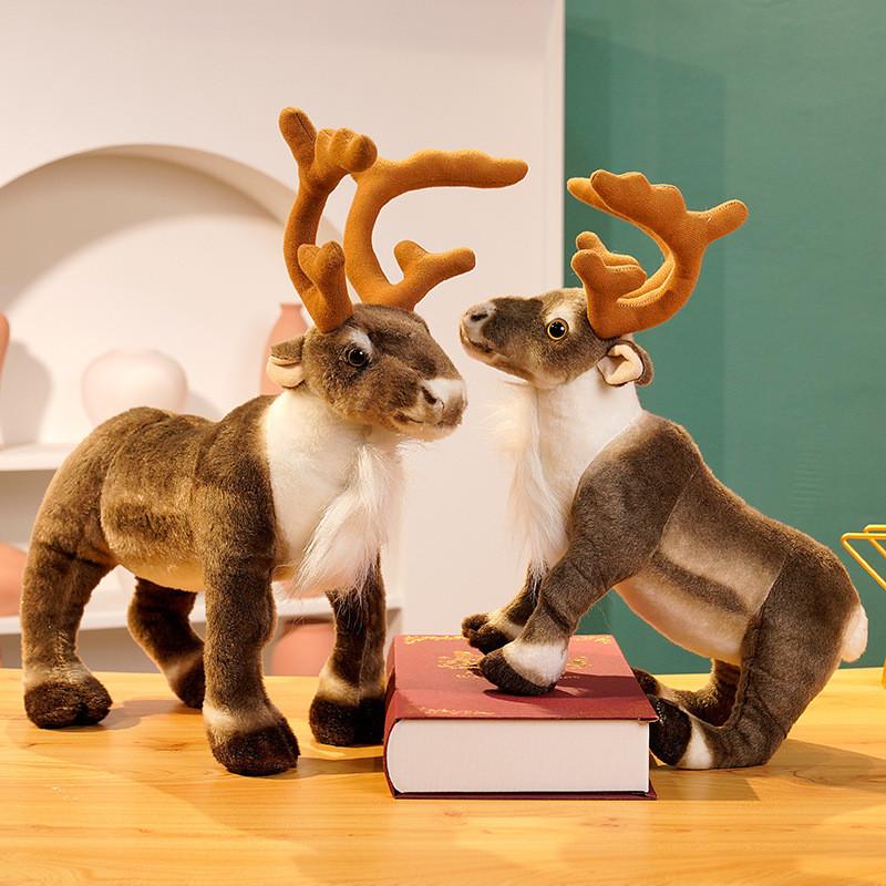 Adorable Plush Reindeer Figurine For Christmas Decoration With Realistic Features