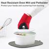 Guanti da forno antiscottatura resistenti al calore antiscivolo per forno microonde, spessi per barbecue, cottura al forno, accessori da cucina