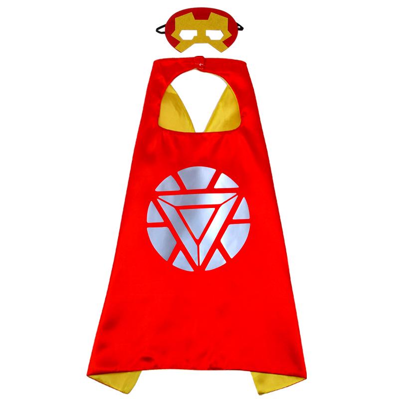 Kindertag Doppellagiger Halloween-Umhang: Captain America/Superman Cosplay Umhang, Einfarbig