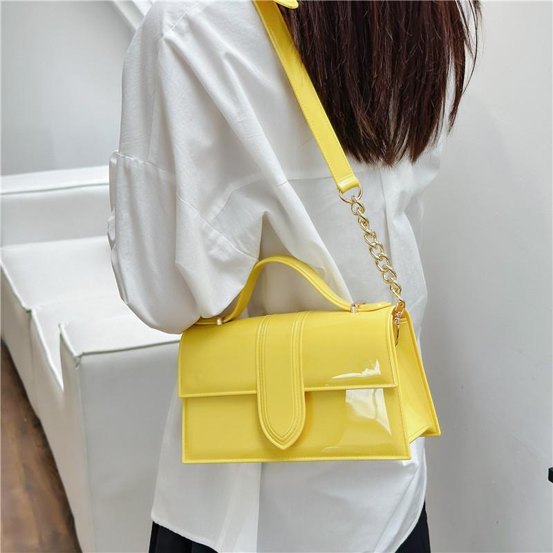 225 summer new solid color jelly bag simple portable shoulder oblique span women's bag underarm mail carrier versatile small bag
