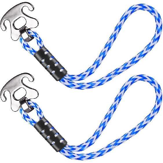 SELEWARE Heavy Duty Boat Tow Harness for Tubing, Boat Tow Rope with Stainless Steel Quick Connector, Heavy Duty Self Centering Tow Harness for Boat Blue 18 Inch/ 2 Pack