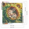 40x40cm Sunflower Bunny 5D DIY Full Drill Round Diamond Painting Kit Wall Decor