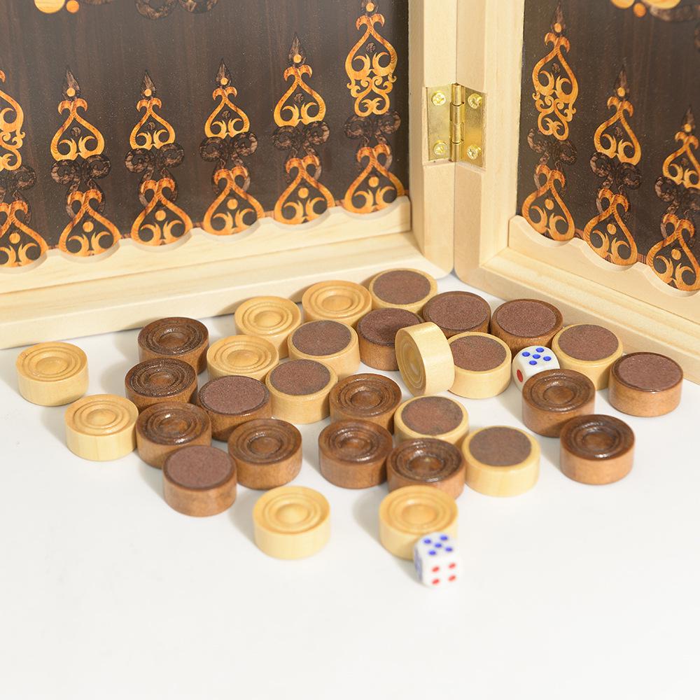 Set de Backgammon de Madera Premium: Portátil, Plegable, Varios Tamaños - Perfecto para Juegos Educativos, Casuales o de Fiesta