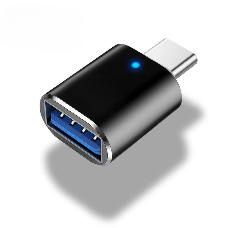1pc LED USB 3.0 To Type C Adapter OTG To USB C Female Connector for Phone