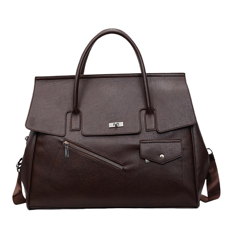 

Женская сумка Сумка большой вместимости Текстурированная ретро сумка-тоут Женская повседневная сумка-мессенджер через плечо для работы