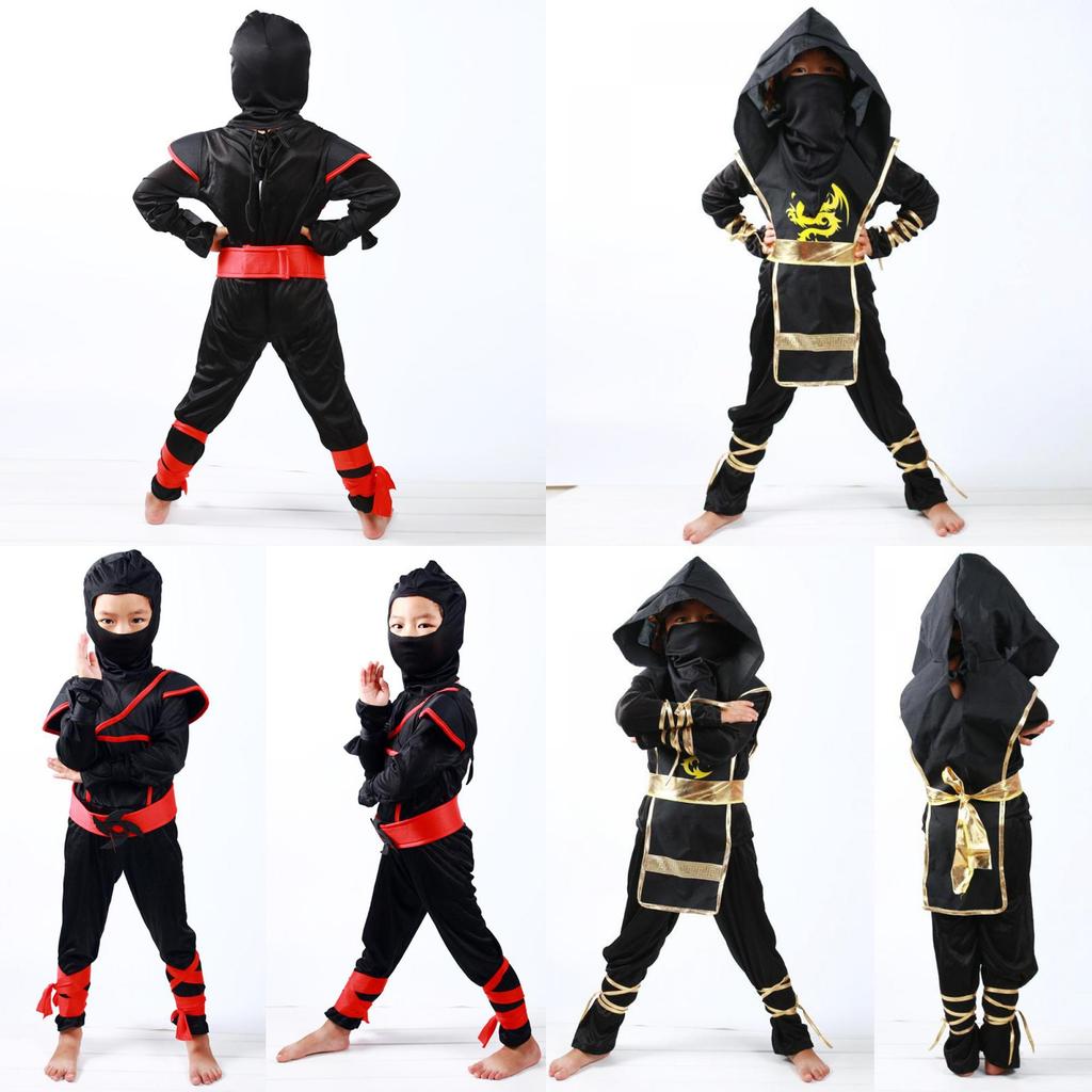 Stunning Boys Kids Ninja Assassin Samurai Warrior Fancy Dress Costume For Halloween