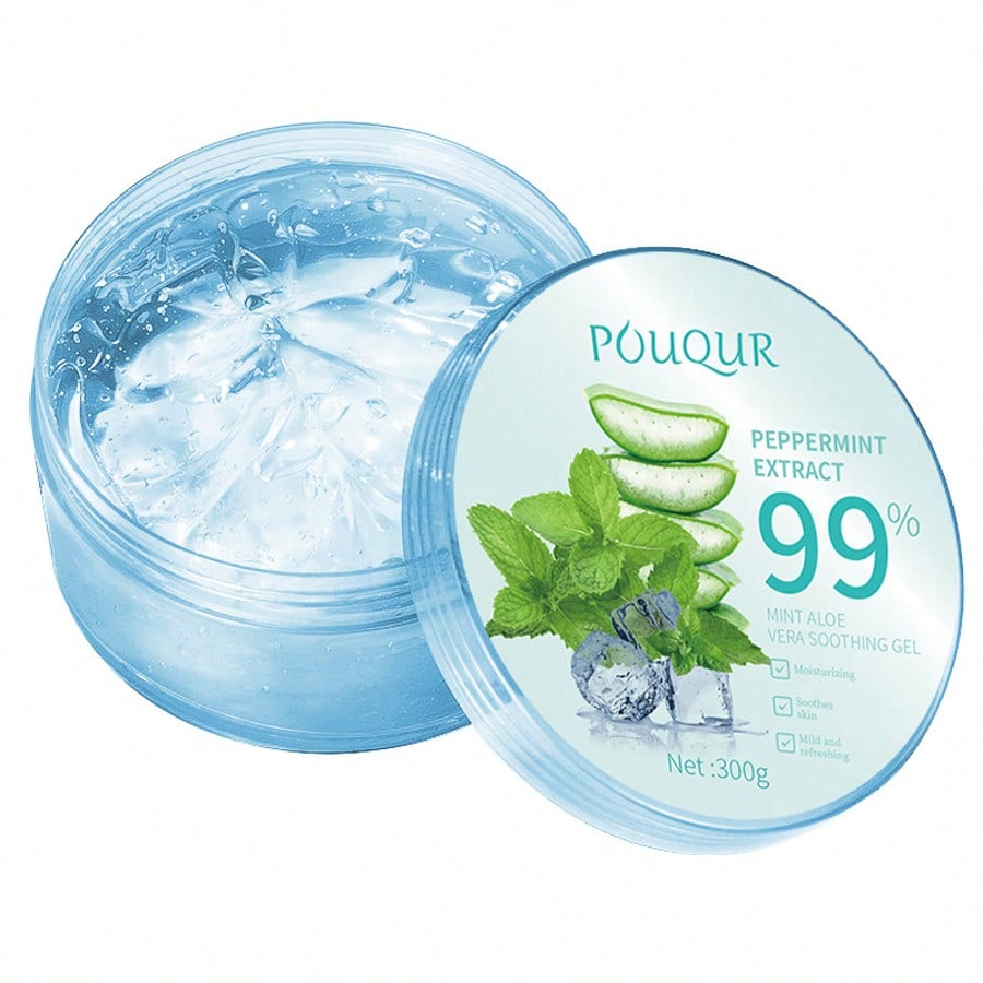 1pc/2pcs Mint Aloe Vera Soothing Gel, Contains 99% Mint Extract, Repairs Sunburned Skin, Moisturizes