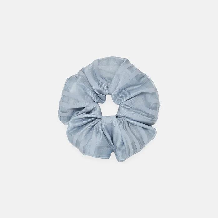 SHEER GRID SCRUNCHIE (grey)