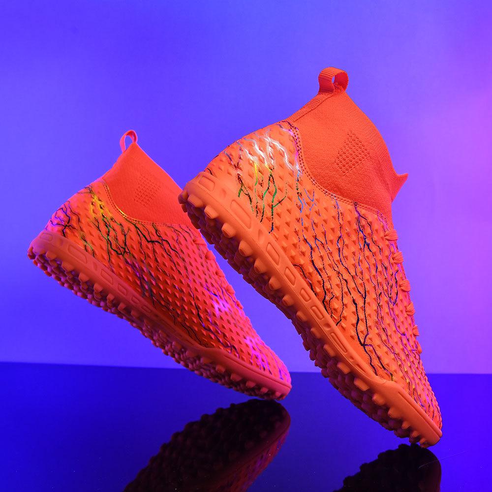 Männer Fußball Stiefel Lange Spikes Hohe Knöchel Fußball Schuhe TF Outdoor Gras Stollen Fußball Stiefel Training Sport Fußball Schuhe