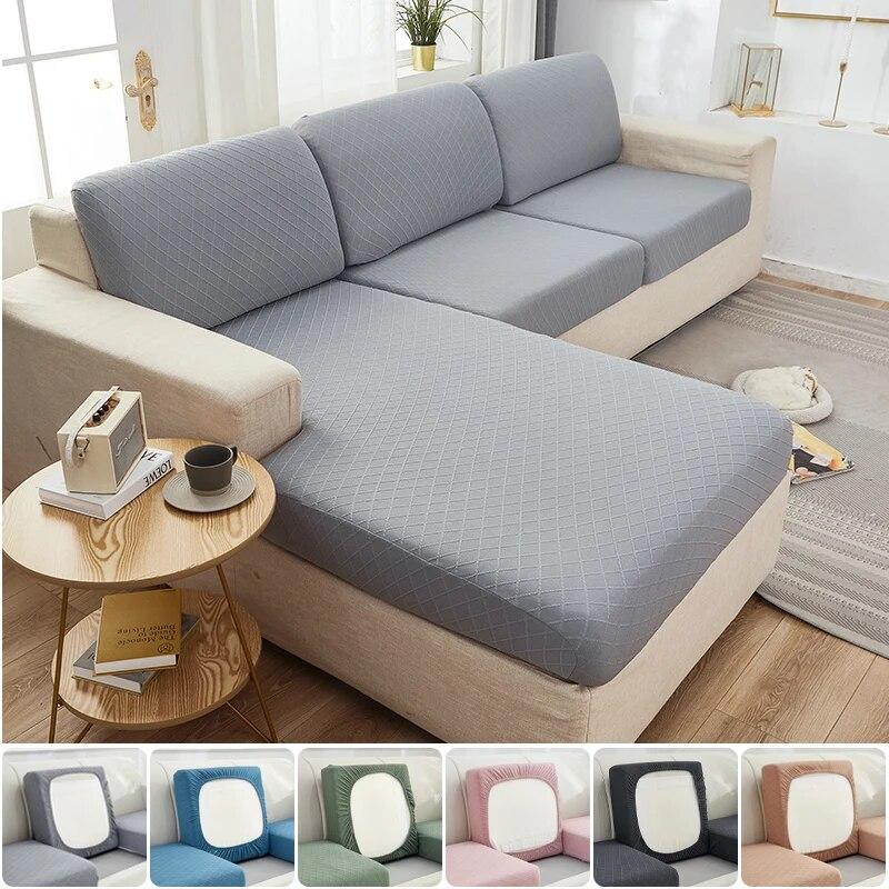 1/2/3/4 Seater Jacquard Sofa Cushion Cover for Living Room Elastic Seat Protector Case Stretch for Furniture Pet Kid Sofa Covers