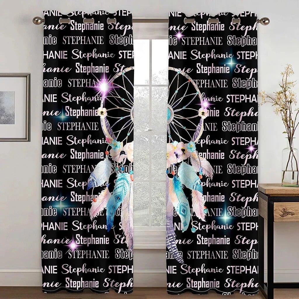 Boho Animal Wolf Dreamcatcher High Shading Curtains For Living Room Bedroom Window Drape Decor Multiple Colour Blackout Curtain