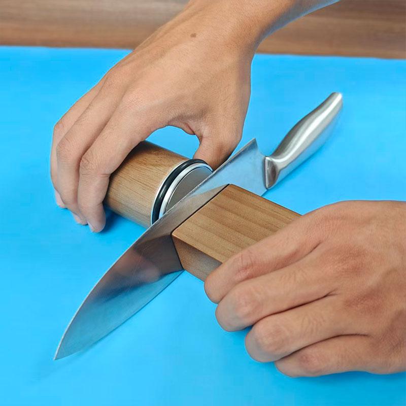 Rolling Knife Sharpener Magnetic Knife Holder Diamond Sharpening Stone with 15 and 20 Degrees Angle Roller Kitchen Accessory set